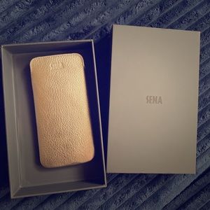 Gold leather iPhone 8 case by SENA
